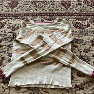Brown and White striped crewneck/sweater